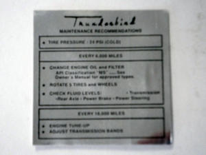 6263 tire pressure decal