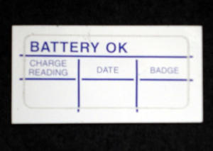 6063 battery ok decal